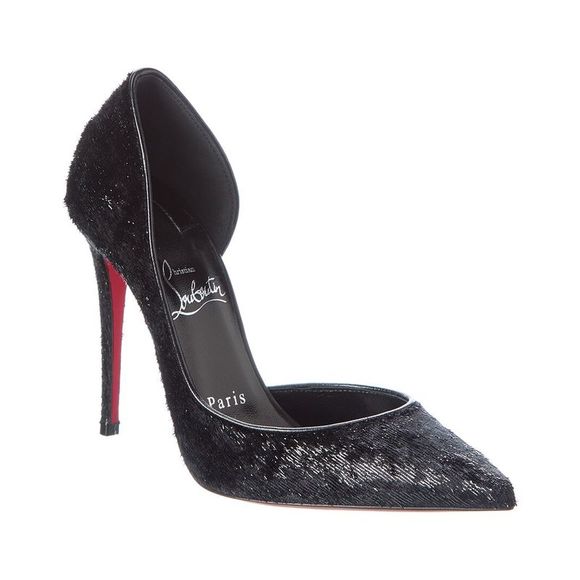 CL Iriza Pumps 100mm Velvet Papillon Black